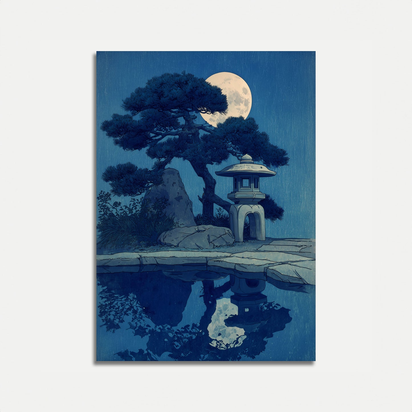 Affiche du Jardin Japonais au Clair de Lune