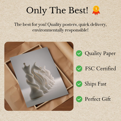 Elegant White Chess Pieces Poster