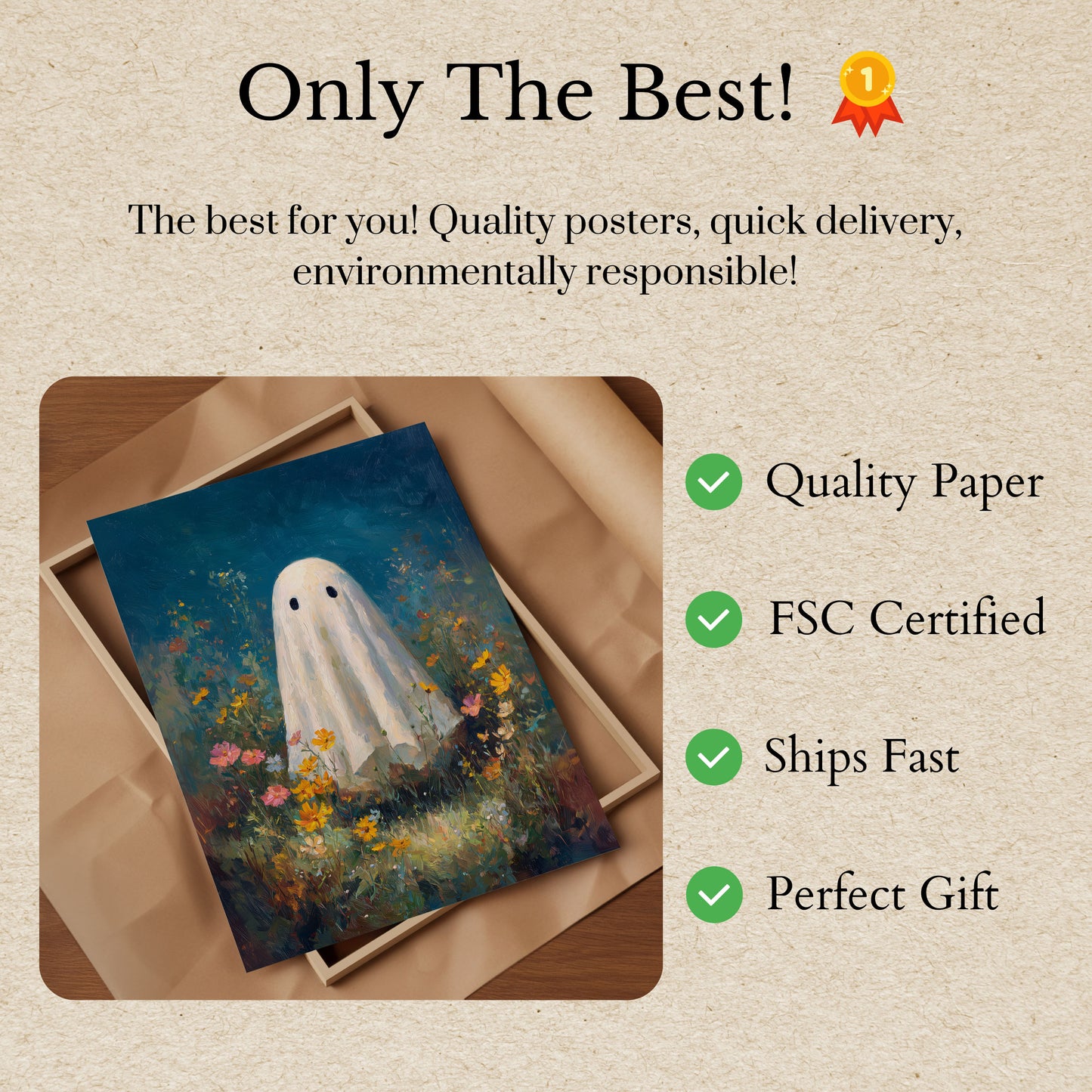 Ghostly Garden Halloween Poster