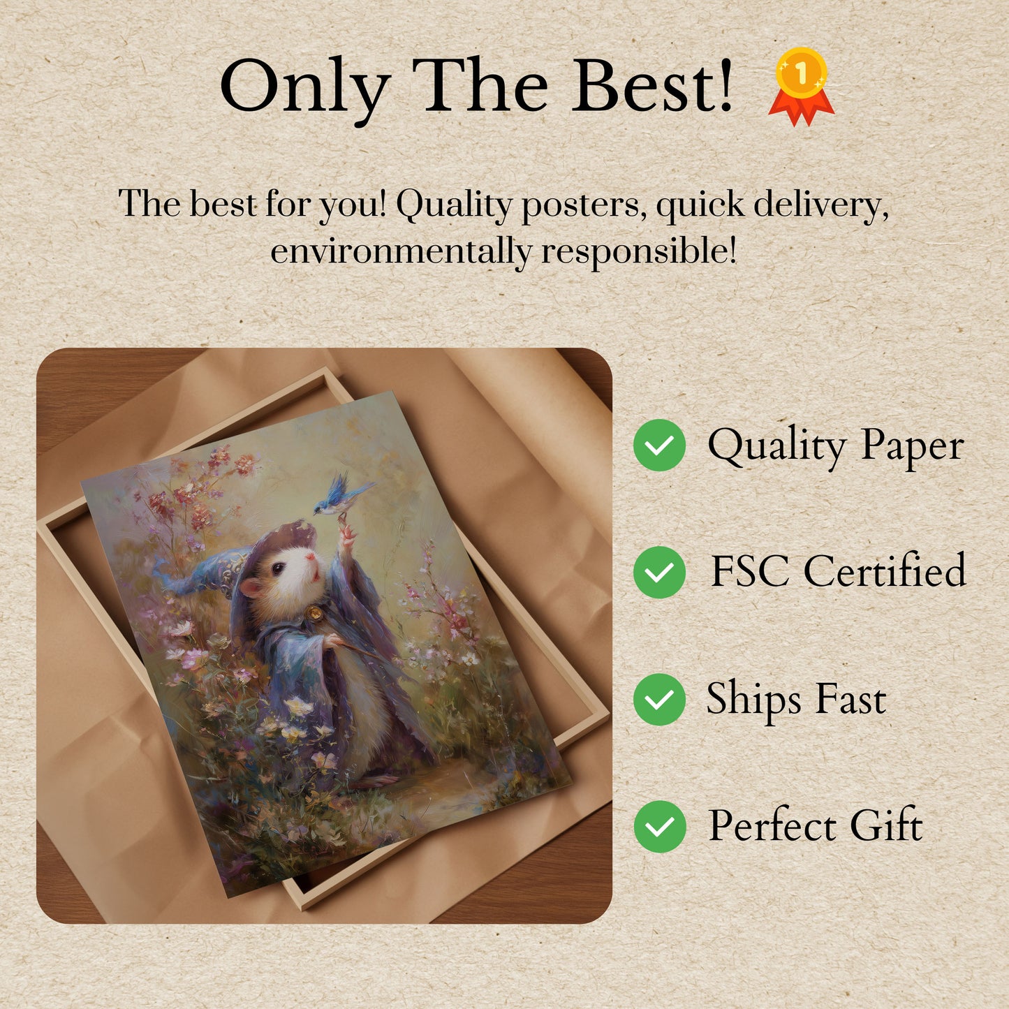 Magische Tovenaar Hamster Fantasie Poster