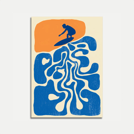 Póster de Surfista Montando una Ola del Océano