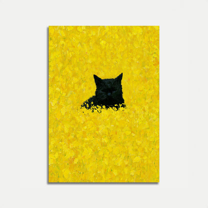 Gato Preto em Cartaz Amarelo