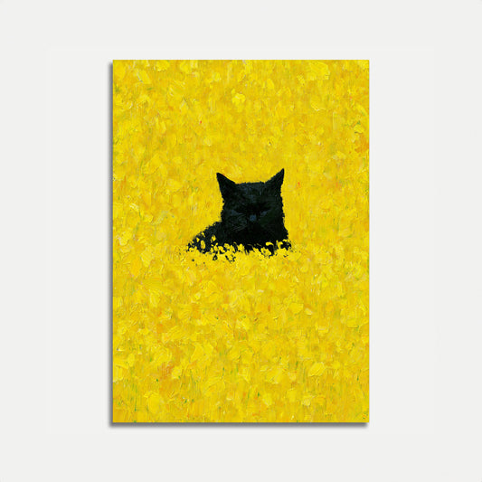 Gato Preto em Cartaz Amarelo