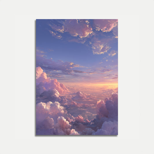 Zonsondergang Boven de Wolken Poster