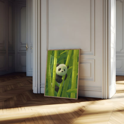 Schattige Panda in Bamboe Bos Poster