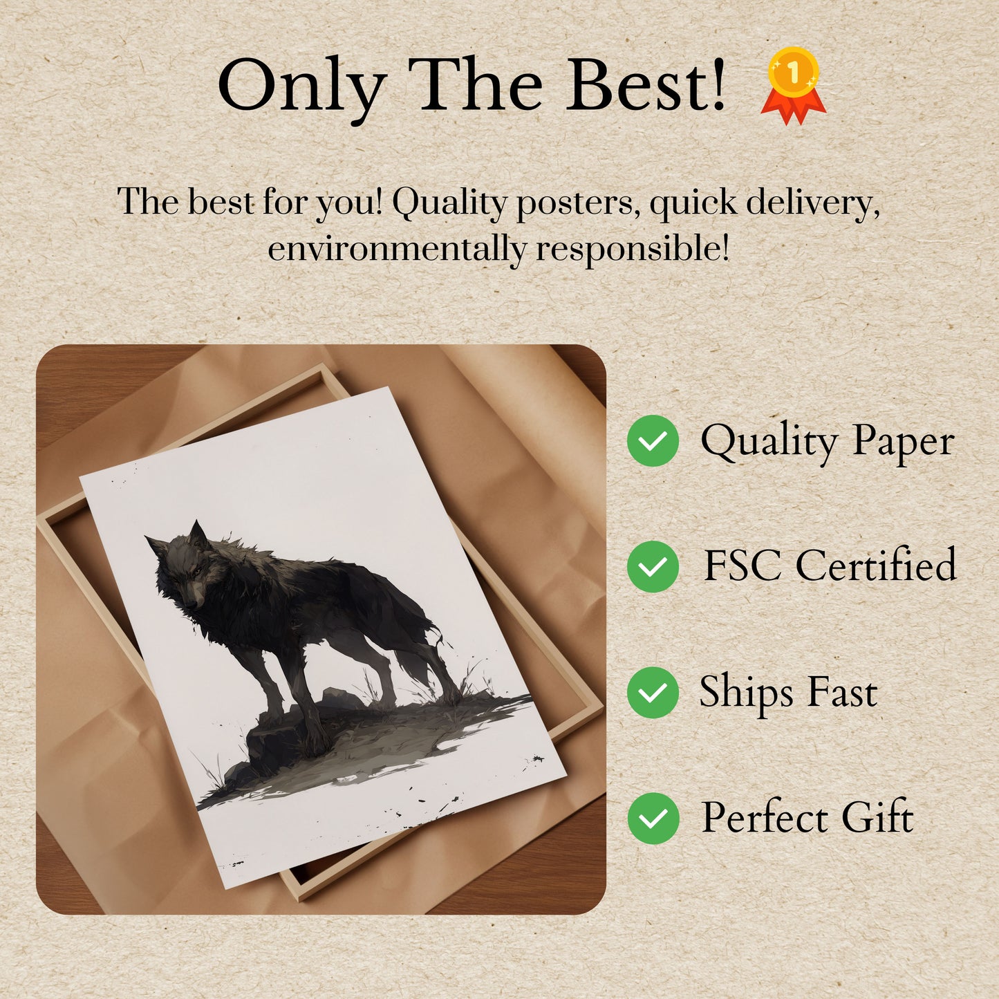 Dark Wolf Guardian Poster