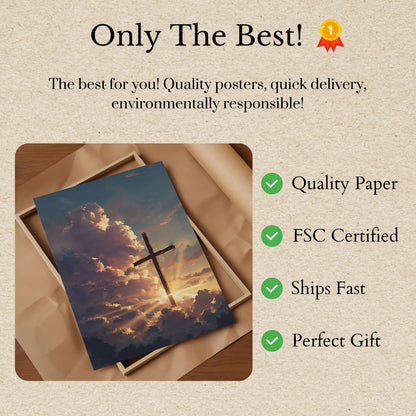 Celestial Cross of Faith Poster