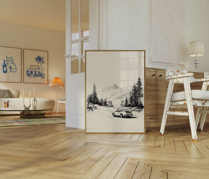 Mountain Road Classic Porsche Poster