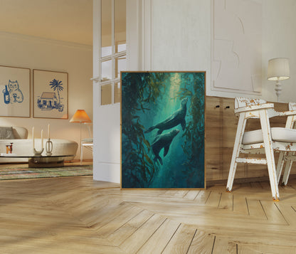Zeehonden in Wierdbos Poster