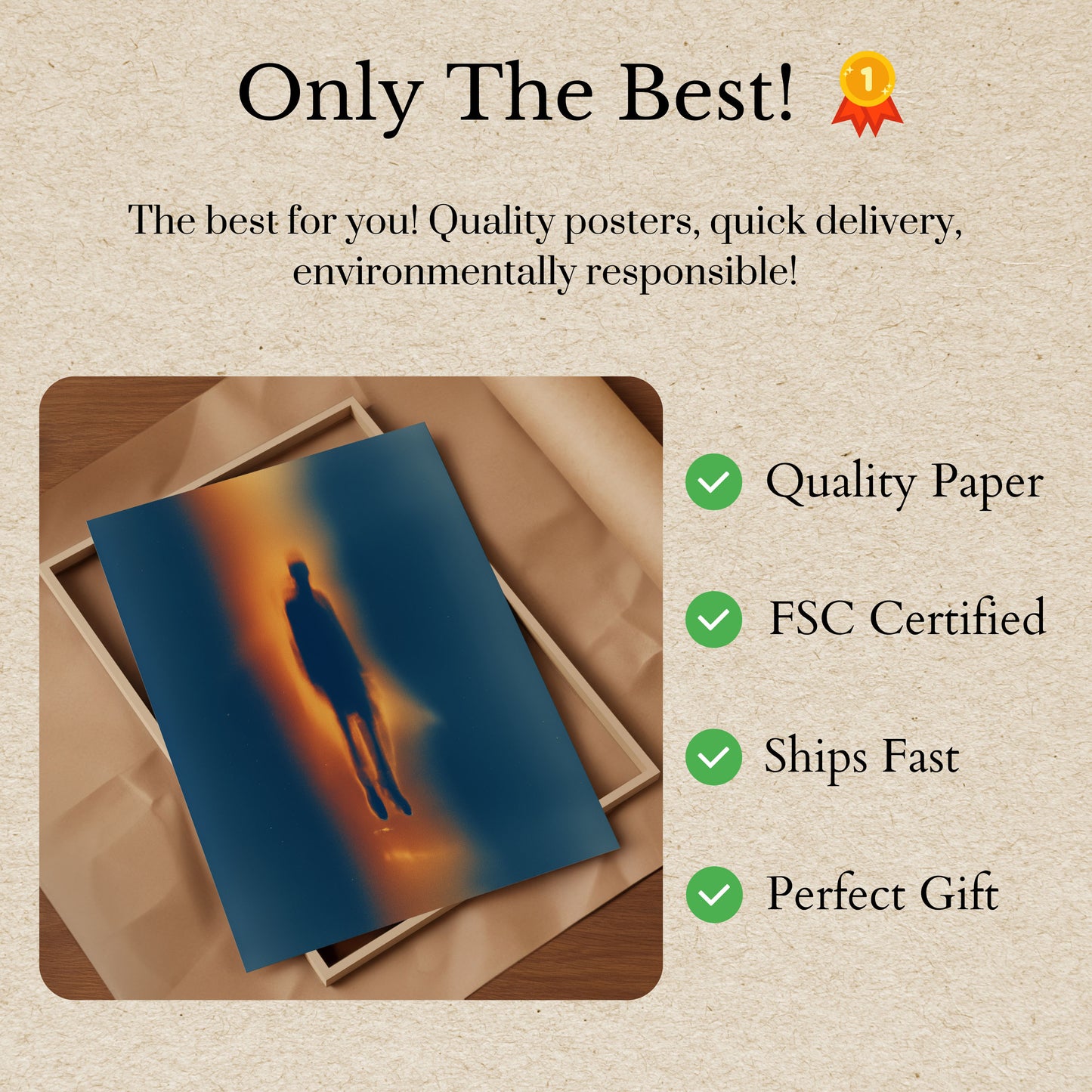 Mysterious UFO Abduction Silhouette Poster