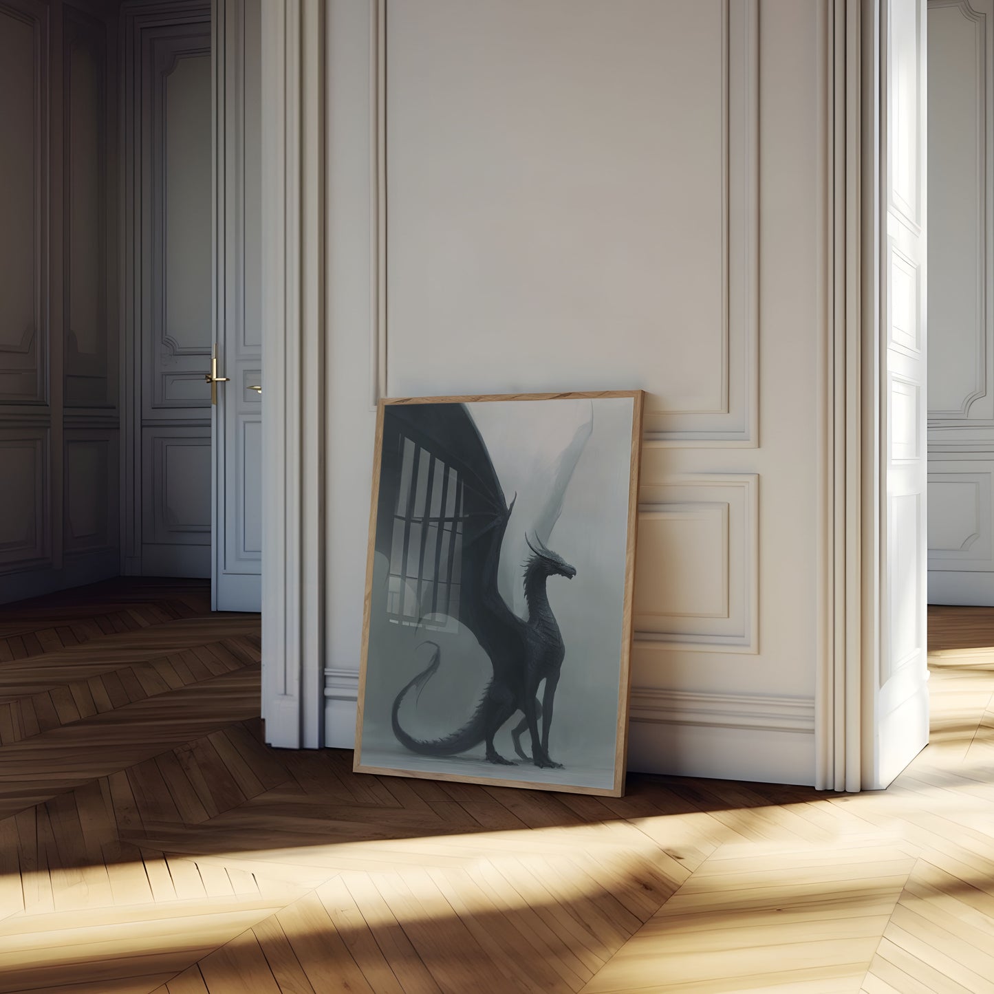 Póster del guardián del dragón de obsidiana