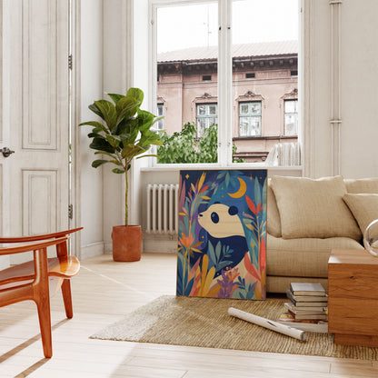 Moonlit Panda Garden Poster