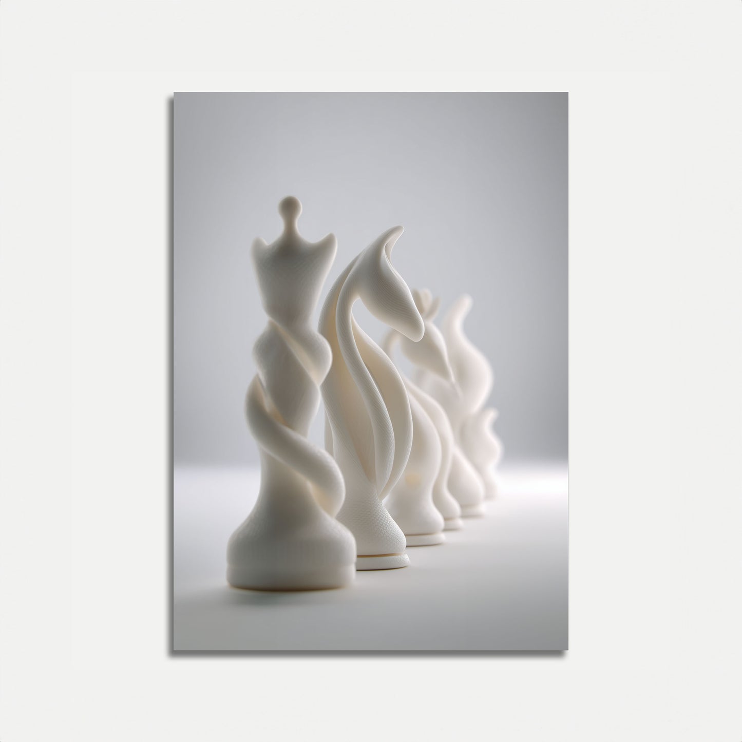 Elegant White Chess Pieces Poster