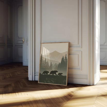 Mountain Bears Forest Poster