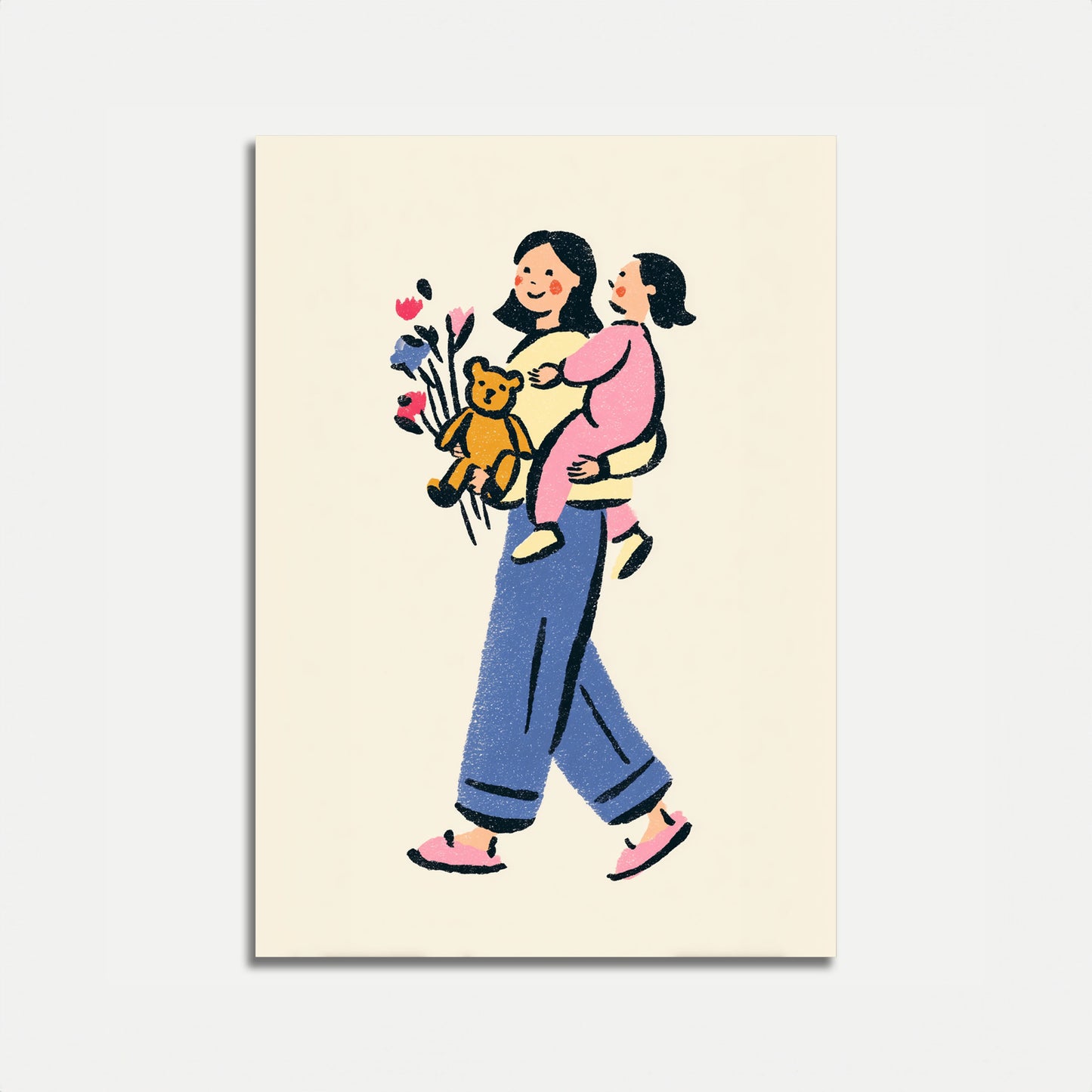 Mother and Child Embrace Poster
