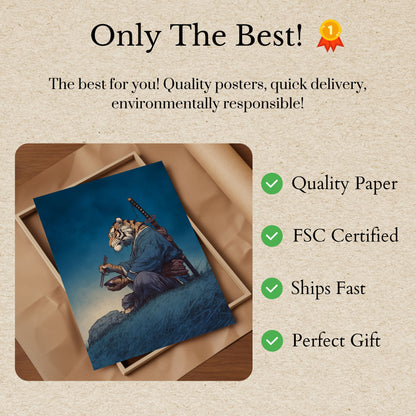 Samurai Tiger Dining Poster