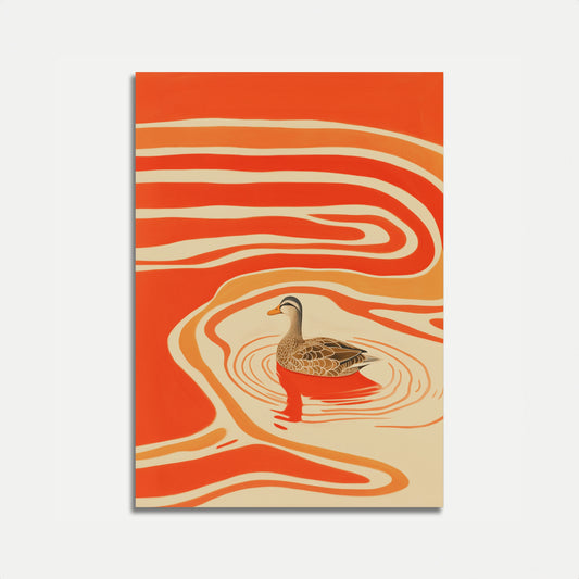 Pato em Água Corrente Cartaz