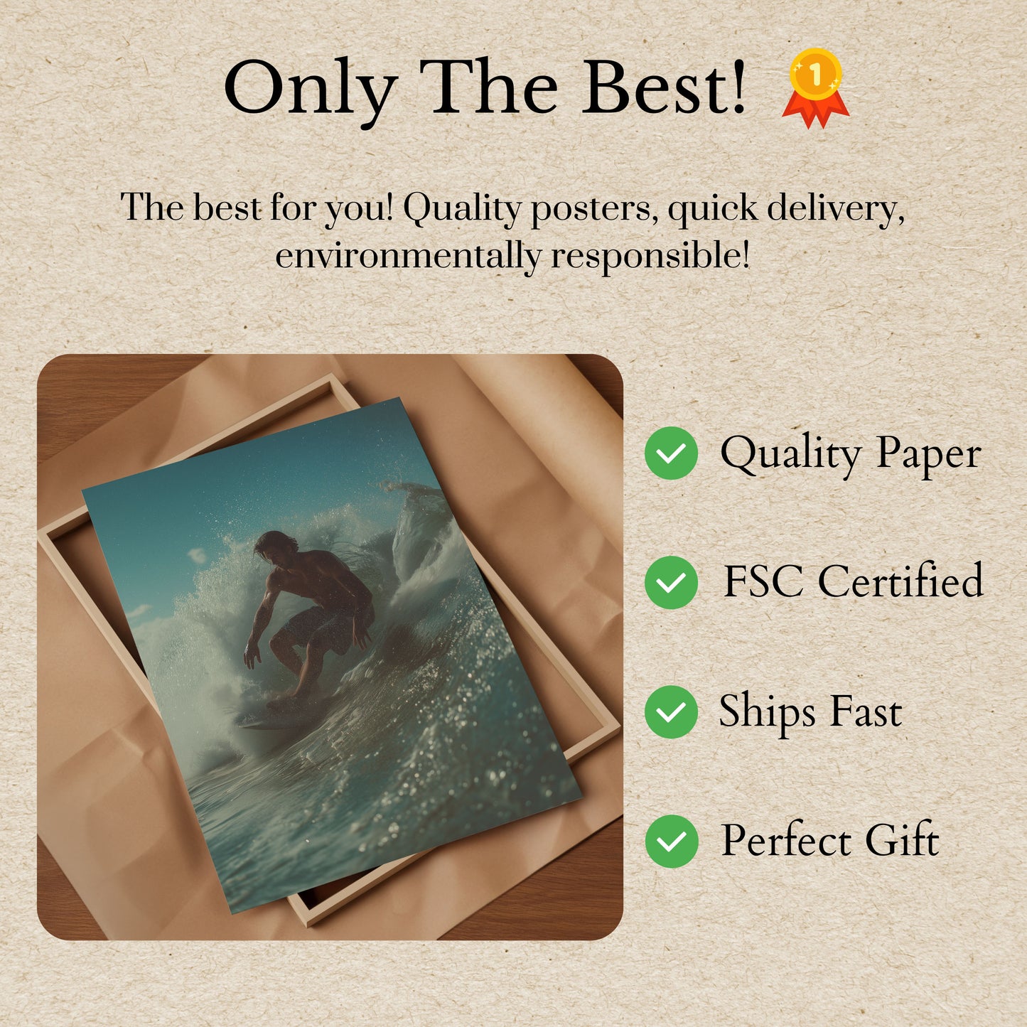 Wave Rider in Blue Surge Poster