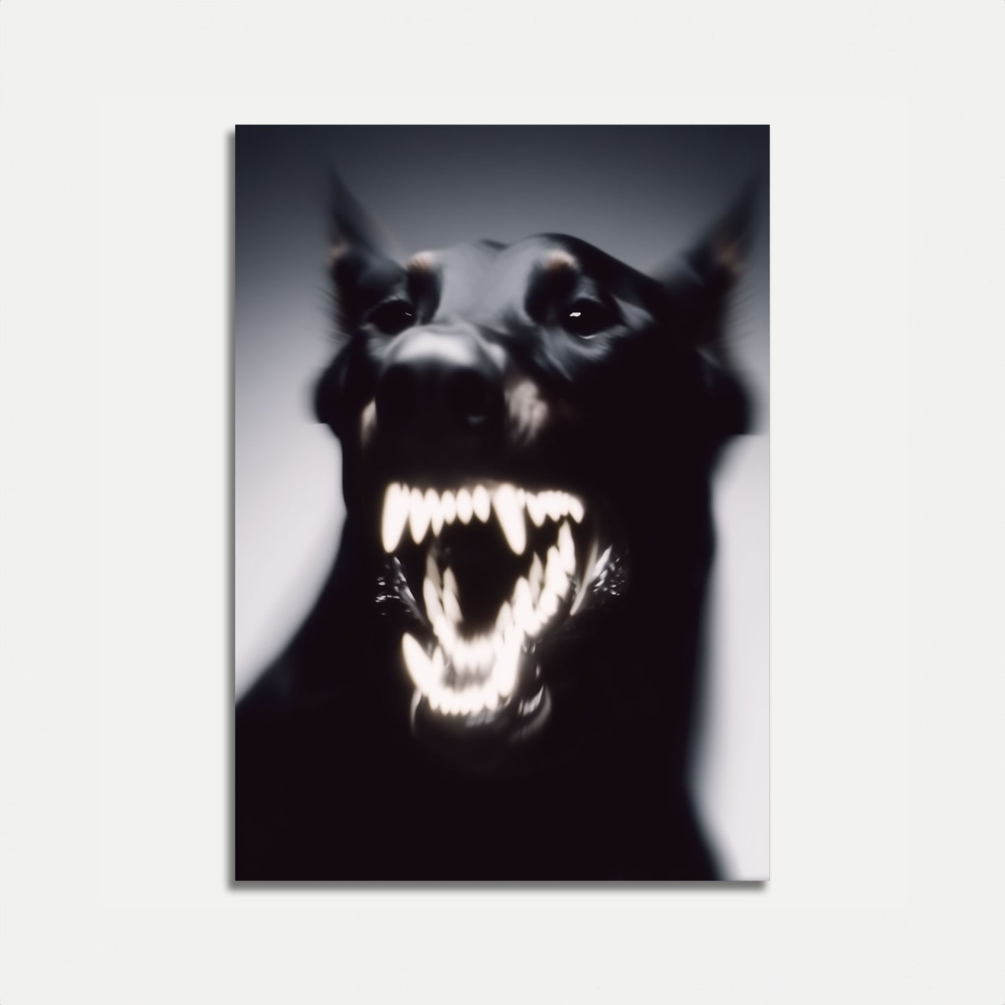 Snarling Dark Canine Poster