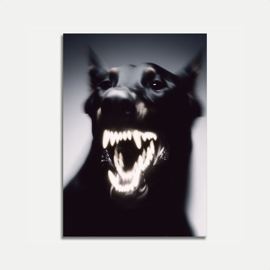 Snarling Dark Canine Poster