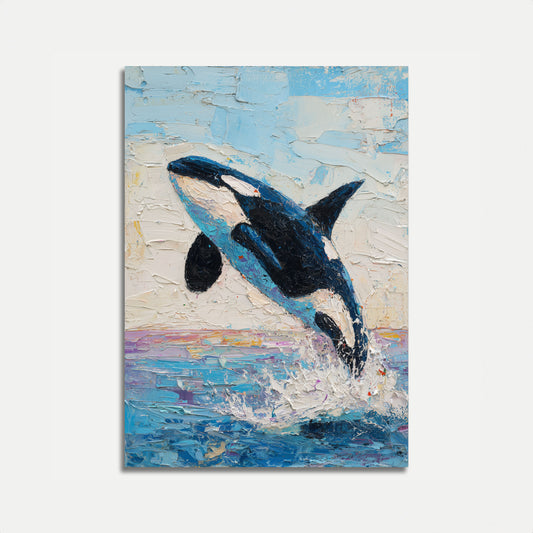 Leaping Orca Ocean Art Poster