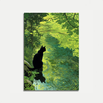 Sort Kat ved Vandet Plakat