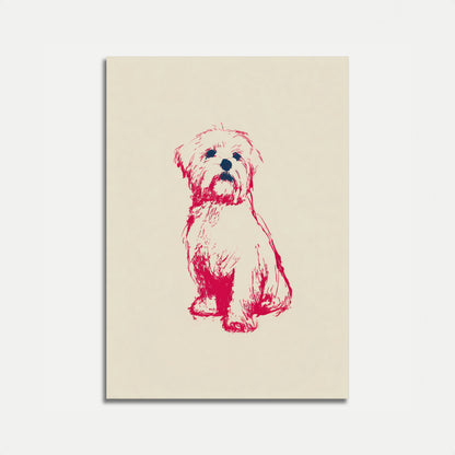 Croquis d'une affiche de chien duveteux