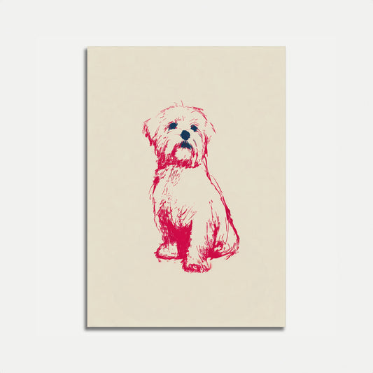 Croquis d'une affiche de chien duveteux