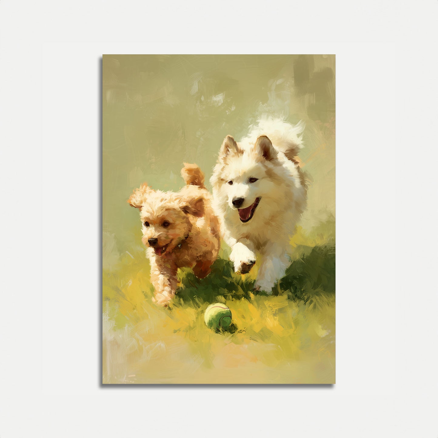Playful Puppies Running Poster