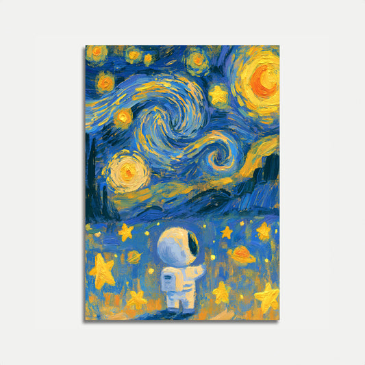 Astronaut Starry Night Poster