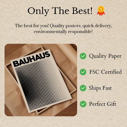 Bauhaus geometrisk halvtone plakat