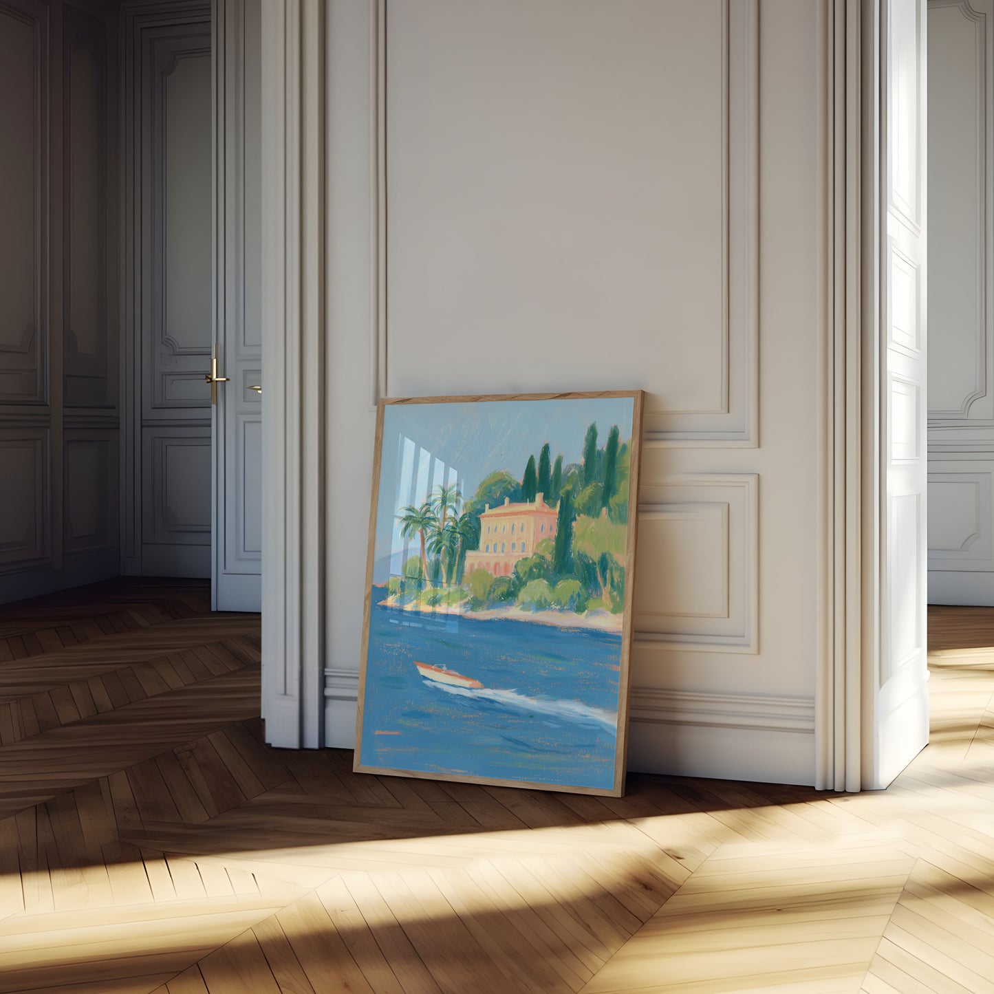 Mittelmeer-Villa Küstenlandschaft Poster