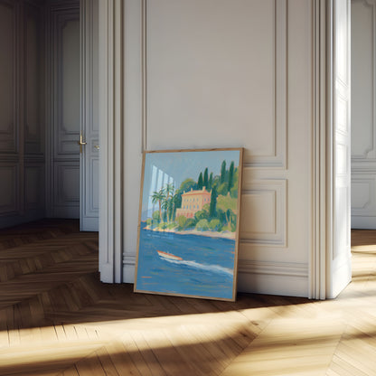 Mittelmeer-Villa Küstenlandschaft Poster