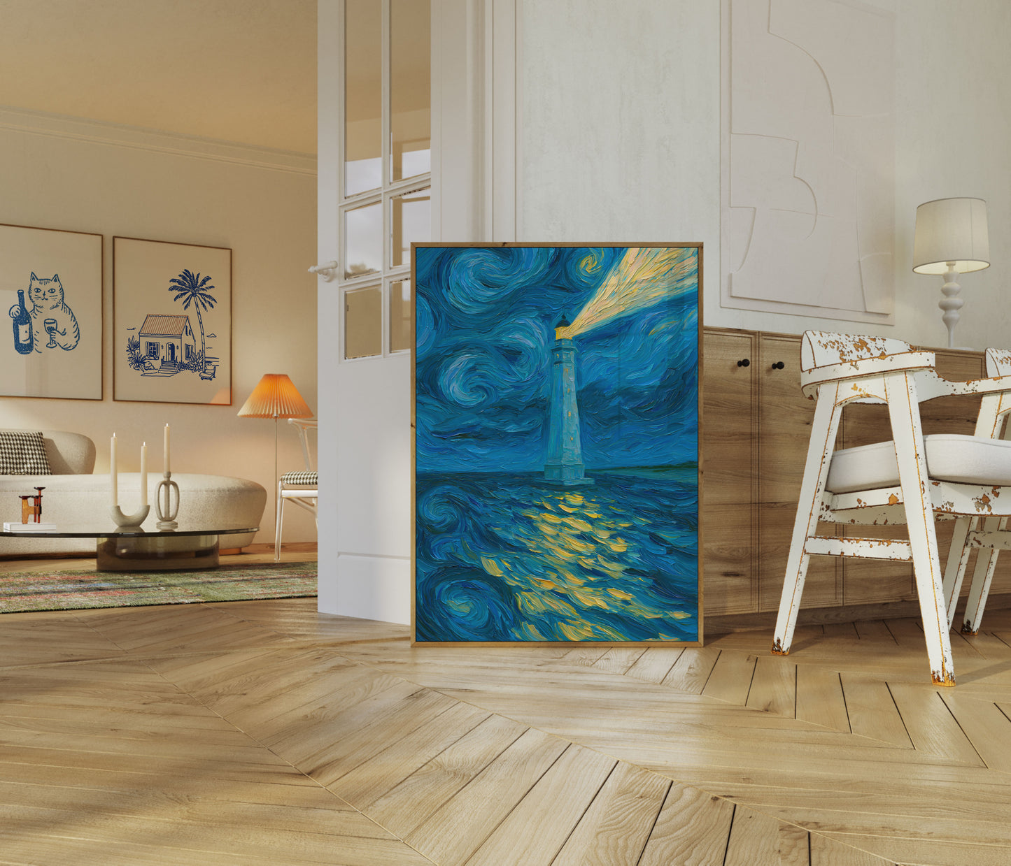 Poster Faro Cielo Notturno