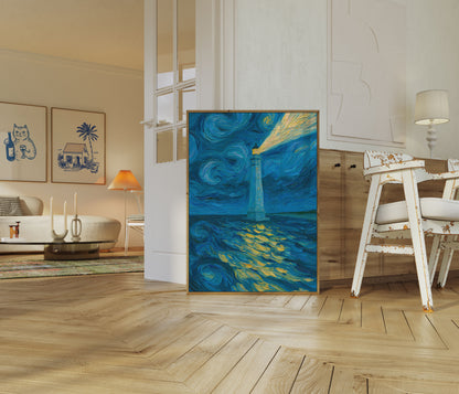 Poster Faro Cielo Notturno