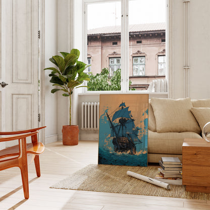 Poster van Stormachtige Zeeën Zeilschip