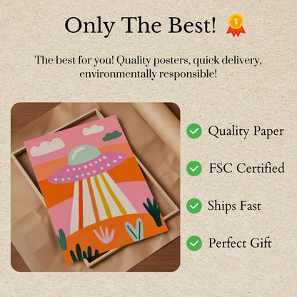 Cosmic UFO Desert Adventure Poster