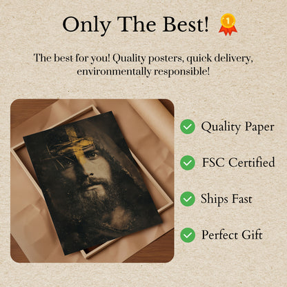 Divine Passion Cross Portrait Poster