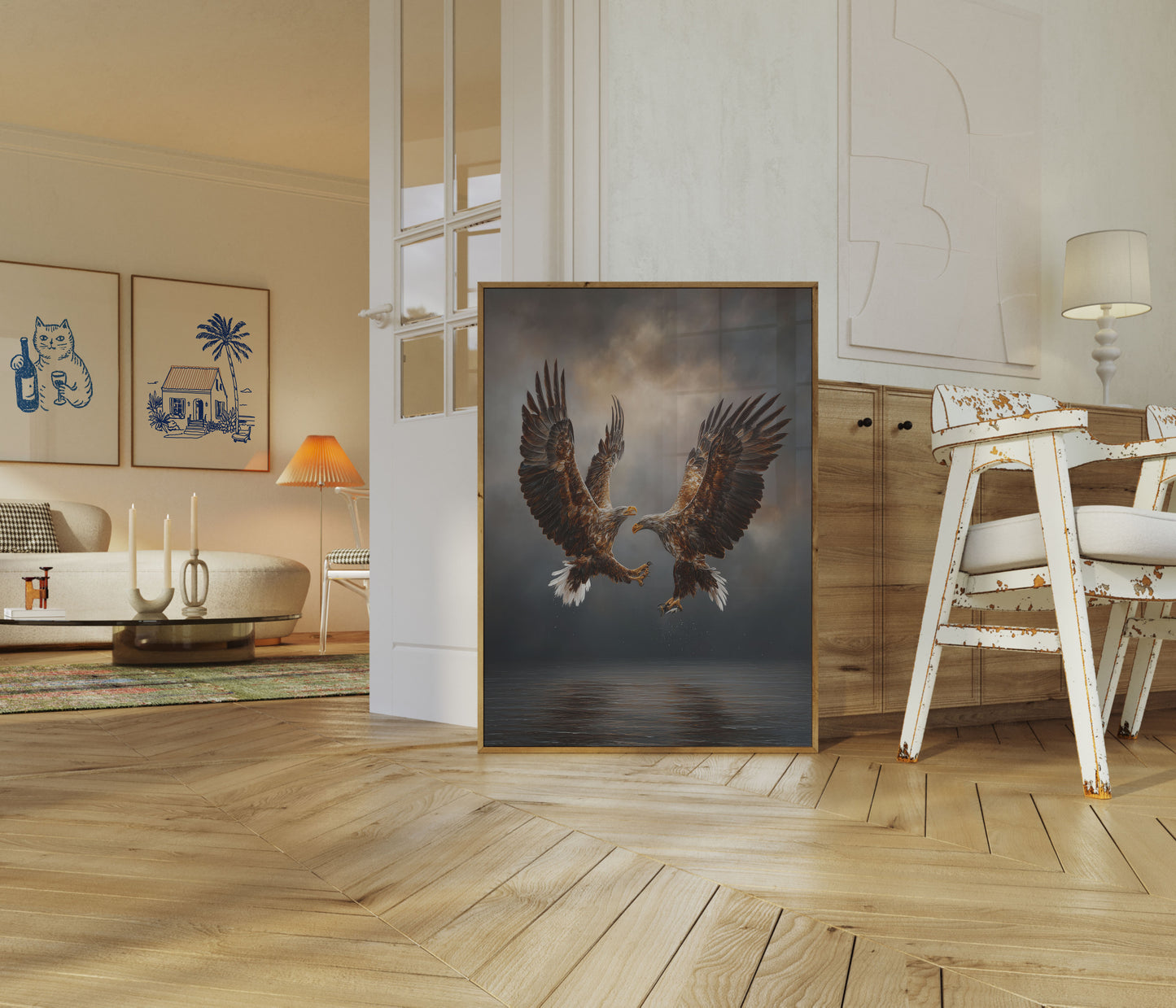 Majestic Eagles in Flight Poster