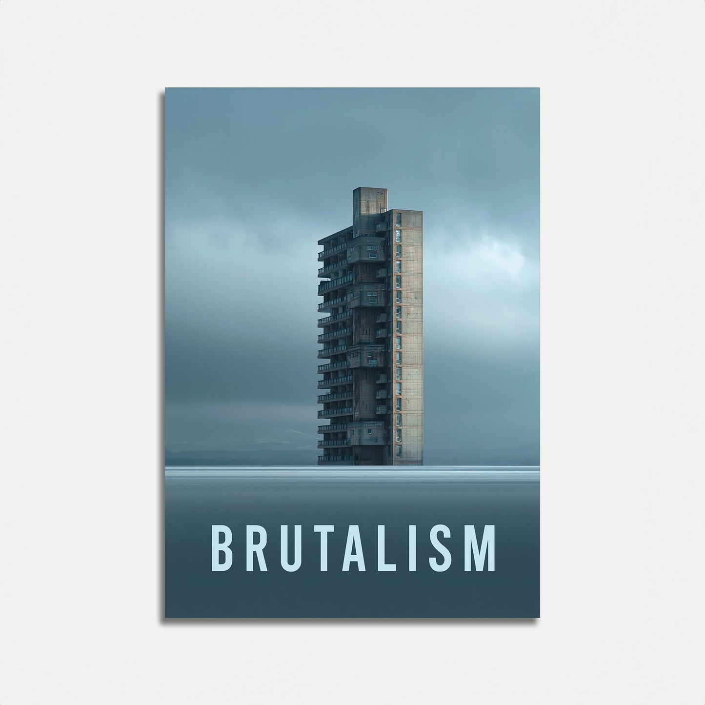 Plakát brutalistické věžové architektury