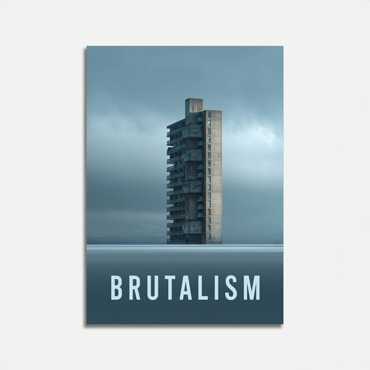 Plakát brutalistické věžové architektury