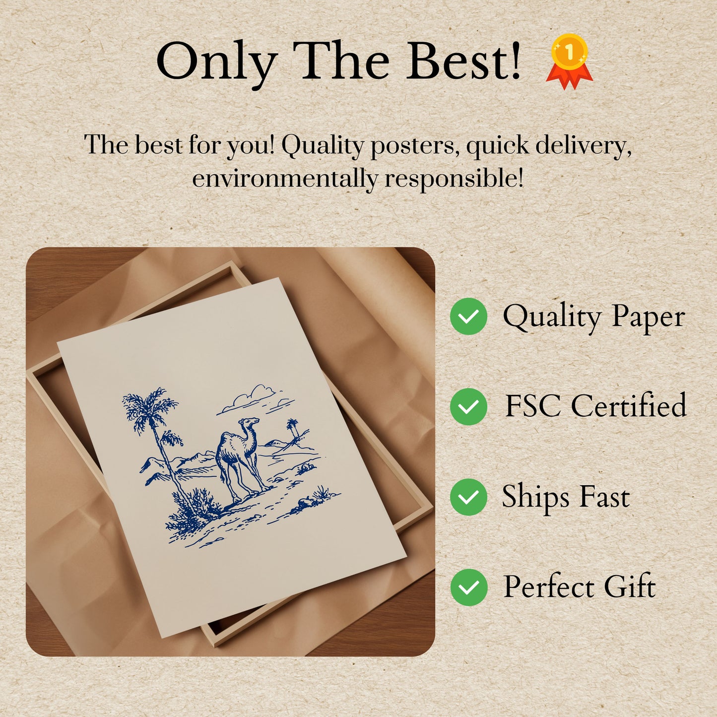 Desert Camel Journey Poster