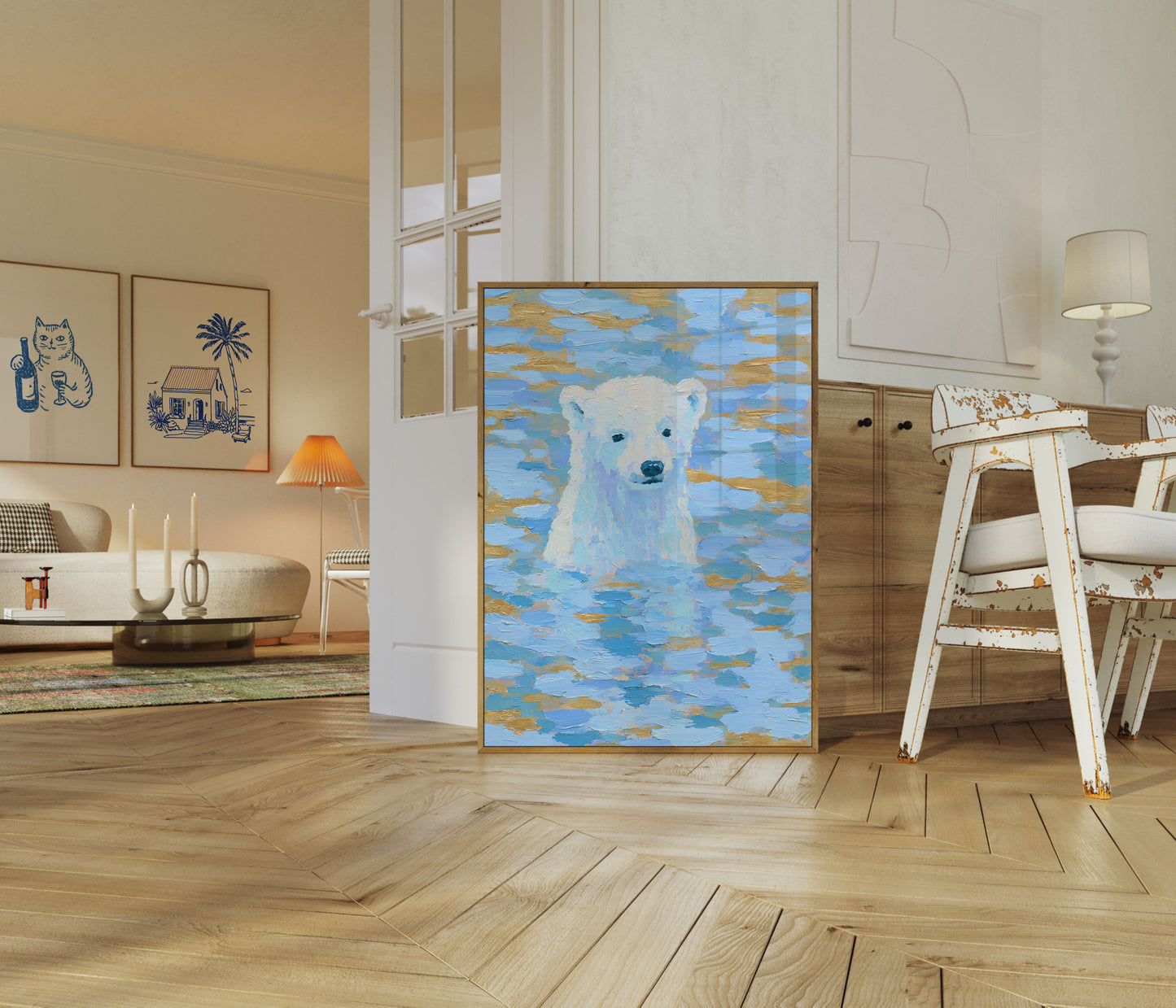 Polar Bear in Arctic Waters Poster