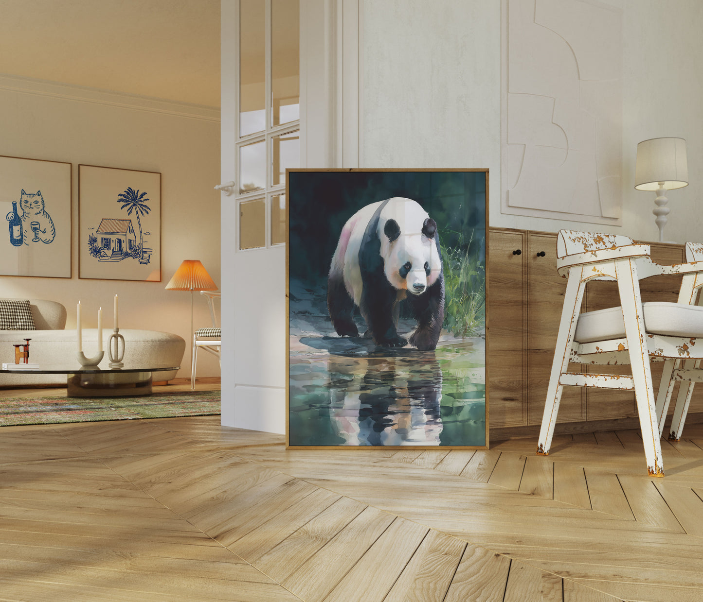 Reflective Panda Nature Poster