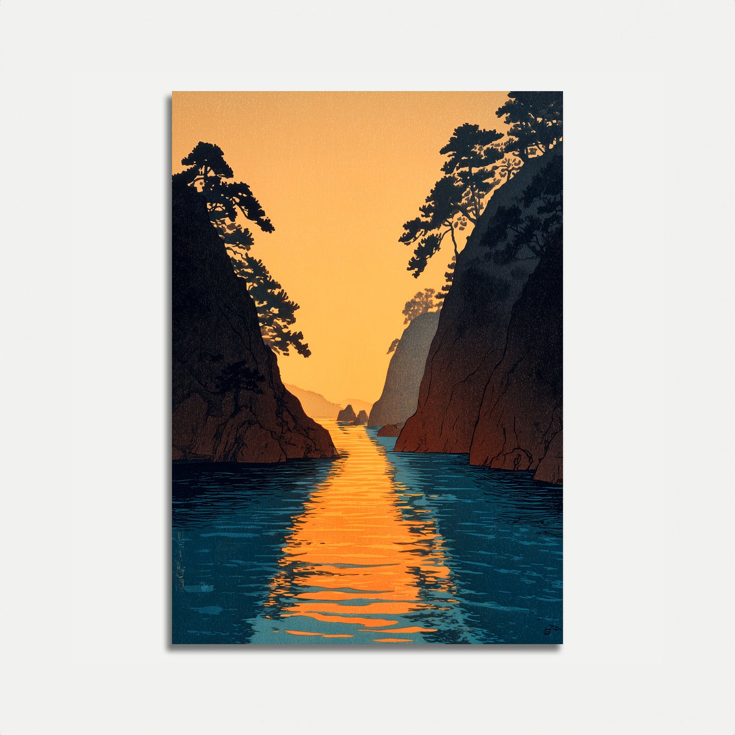 Poster del Passaggio del Fiordo del Tramonto Dorato