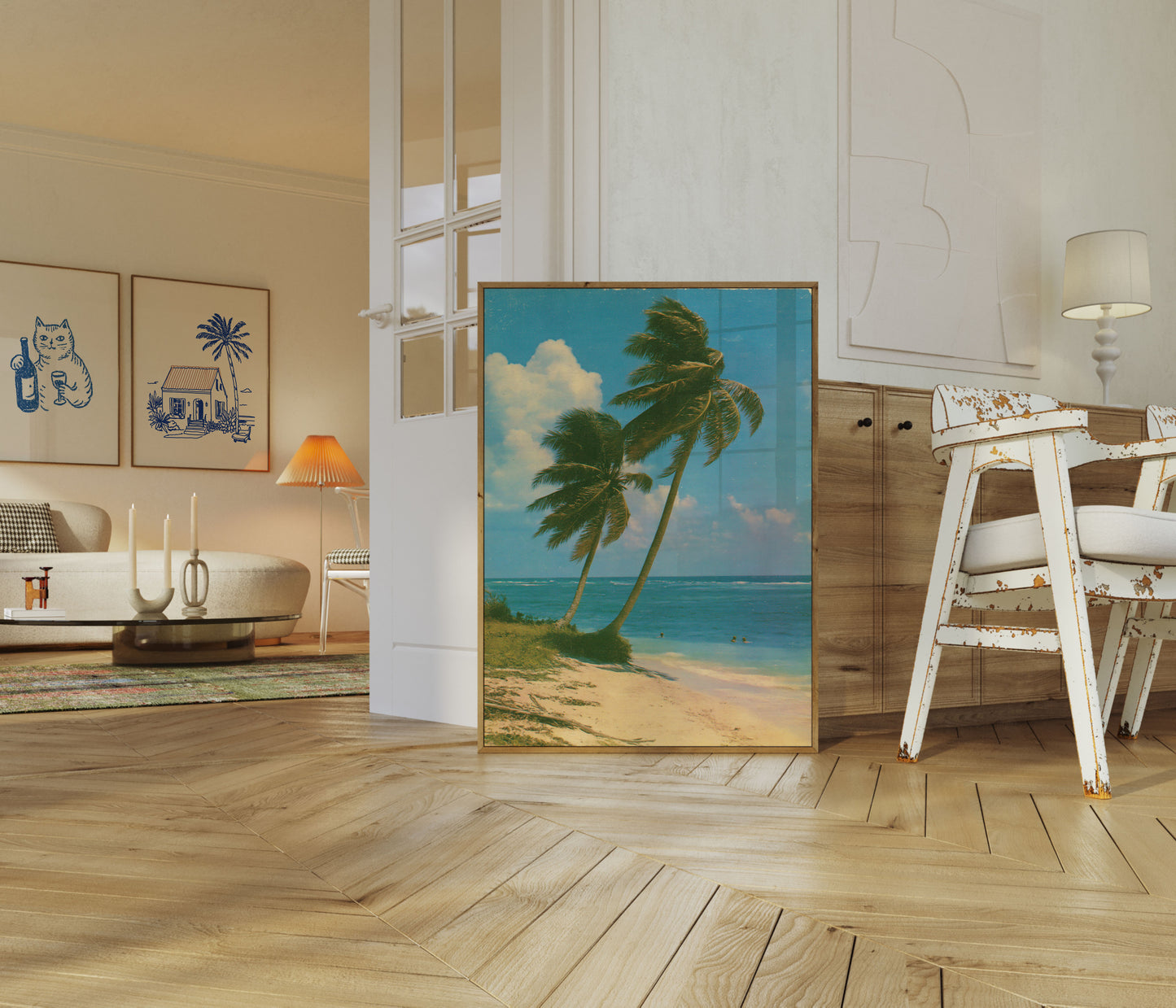 Tropischer Palmenstrand-Paradies-Poster
