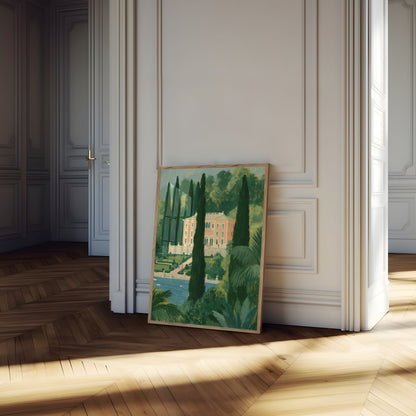 Affiche de jardin de villa méditerranéenne