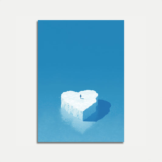 Solitary Figure on Icy Peak Poster