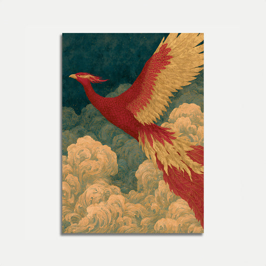 Phoenix Rising From Clouds Poster