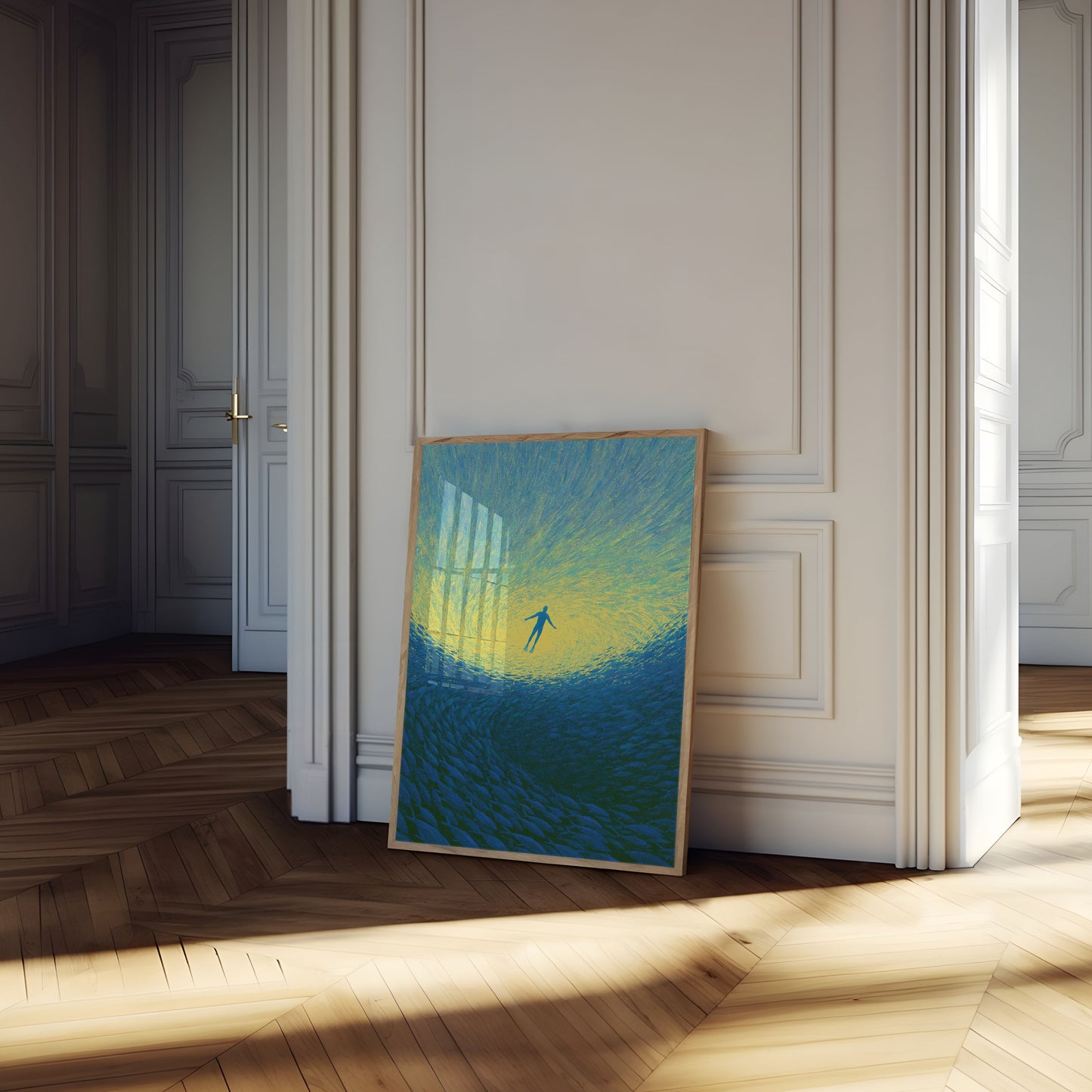 Swimmer Rising to Light Poster